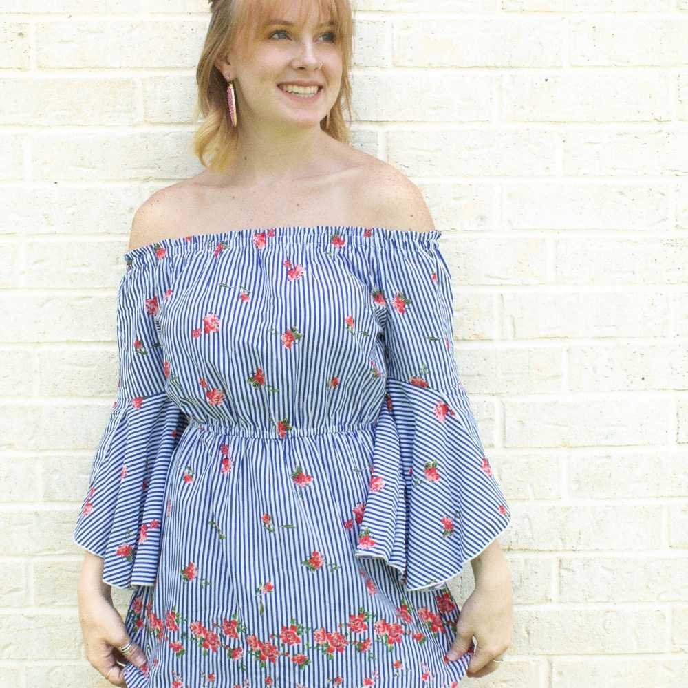 Pin Stripe floral dress